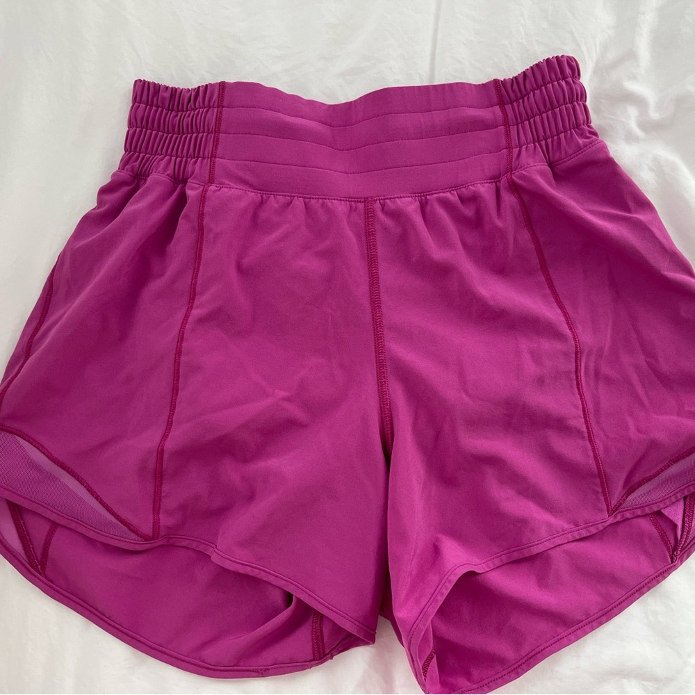 Lululemon Hotty Hot High-Rise Lined Short 4” - Size 4 - Pow Pink Tone